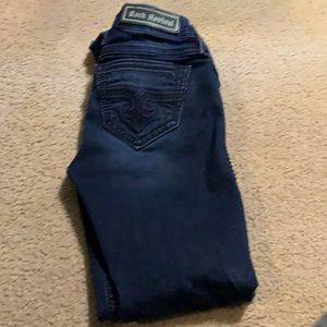 Rock revival dark blue denim jeans